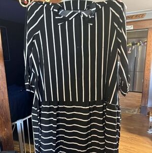 Black and White Striped Dress